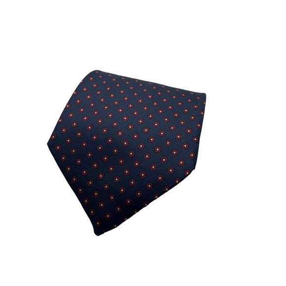 The Tombridge Group Men's Blue Red Geometric Classic Silk Necktie - Picture 1 of 7